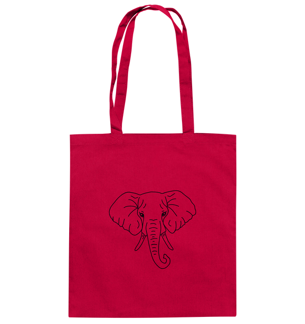 Elefant schwarz - Baumwolltasche Taschen Tier-Shirts.com Classic Red ca. 38x42