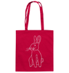 Hase weiß - Baumwolltasche Einkaufstasche Tier-Shirts.com Classic Red ca. 38x42