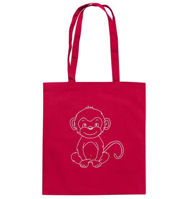 Affenbaby weiß - Baumwolltasche Einkaufstasche Tier-Shirts.com Classic Red ca. 38x42