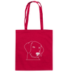 Hund Schlappohr weiß - Baumwolltasche Einkaufstasche Tier-Shirts.com Classic Red ca. 38x42