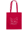 Katze weiß - Baumwolltasche Einkaufstasche Tier-Shirts.com Classic Red ca. 38x42