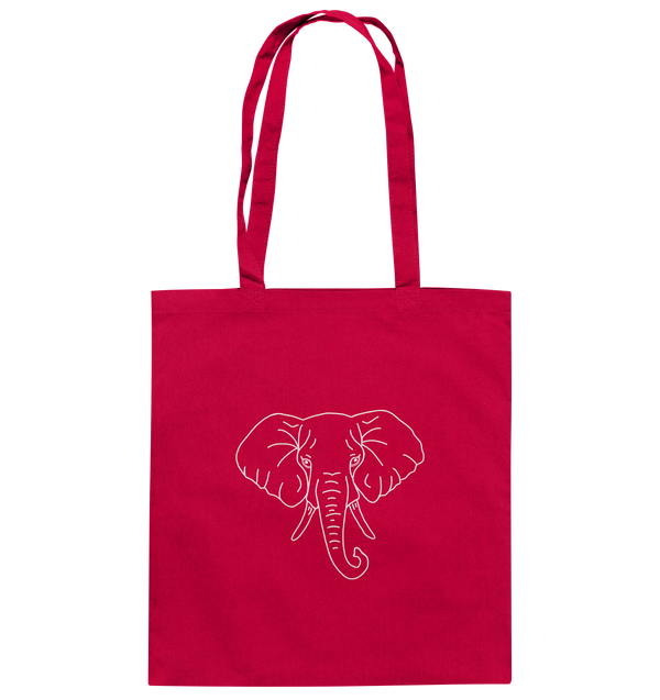 Elefant weiß - Baumwolltasche Einkaufstasche Tier-Shirts.com Classic Red ca. 38x42