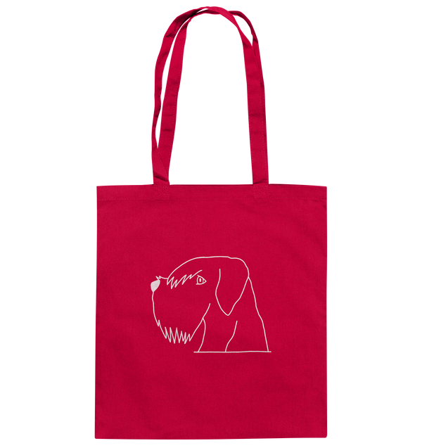 Schnauzer weiß - Baumwolltasche Einkaufstasche Tier-Shirts.com Classic Red ca. 38x42