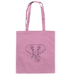 Elefant schwarz - Baumwolltasche Taschen Tier-Shirts.com Classic Pink ca. 38x42