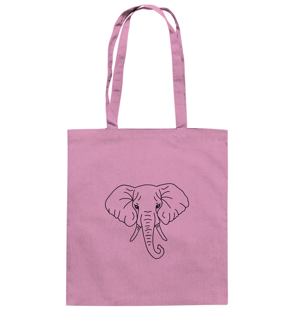 Elefant schwarz - Baumwolltasche Taschen Tier-Shirts.com Classic Pink ca. 38x42