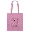 Ferkel schwarz - Baumwolltasche Einkaufstasche Tier-Shirts.com Classic Pink ca. 38x42