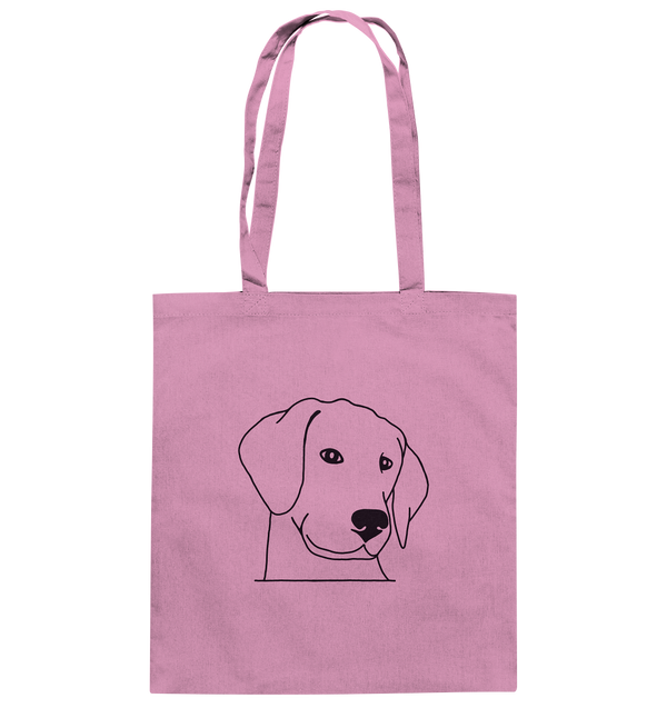 Hund Schlappohr - Baumwolltasche Einkaufstasche Tier-Shirts.com Classic Pink ca. 38x42