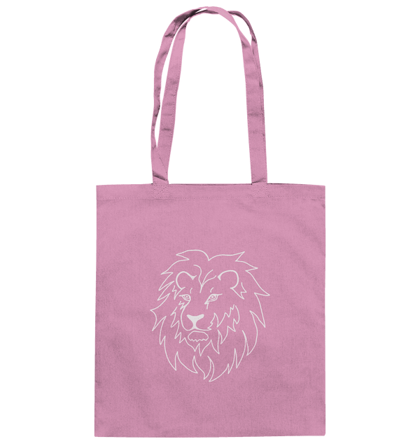 Löwe weiß - Baumwolltasche Taschen Tier-Shirts.com Classic Pink ca. 38x42