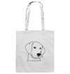 Hund Schlappohr - Baumwolltasche Einkaufstasche Tier-Shirts.com White ca. 38x42