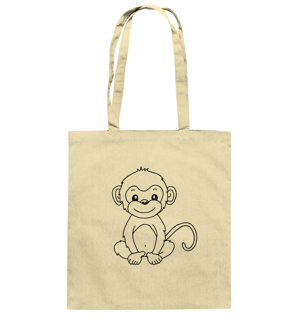 Affenbaby schwarz - Baumwolltasche Taschen Tier-Shirts.com Natural ca. 38x42