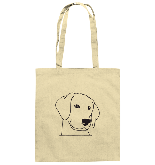 Hund Schlappohr - Baumwolltasche Einkaufstasche Tier-Shirts.com Natural ca. 38x42