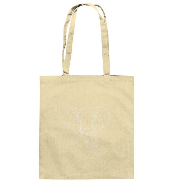 Elefant weiß - Baumwolltasche Einkaufstasche Tier-Shirts.com Natural ca. 38x42