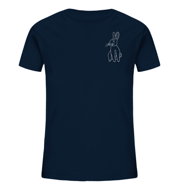 Hase weiß - Organic T-Shirt Kinder T-Shirts Kinder Tier-Shirts.com French Navy 98/104 (3-4)