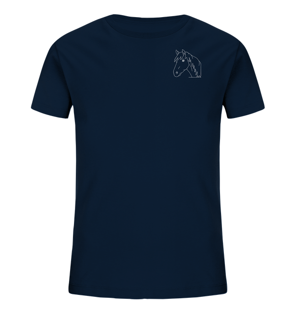 Pferd weiß - Organic T-Shirt Kinder T-Shirts Kinder Tier-Shirts.com French Navy 98/104 (3-4)