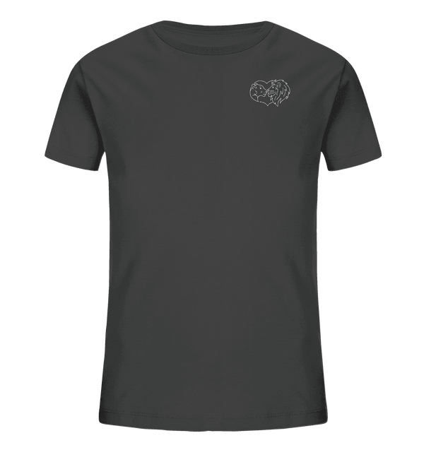 Löwenpaar weiß - Organic T-Shirt Kinder T-Shirts Kinder Tier-Shirts.com Anthracite 98/104 (3-4)