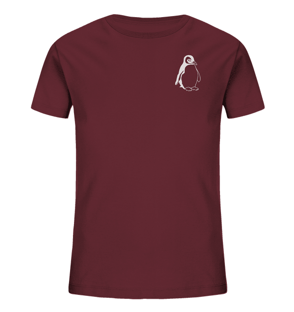 Pinguin weiß - Organic T-Shirt Kinder T-Shirts Kinder Tier-Shirts.com Burgundy 98/104 (3-4)