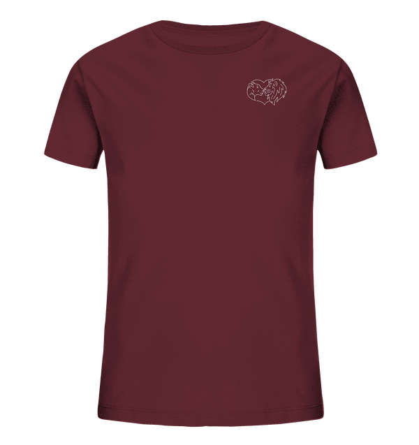 Löwenpaar weiß - Organic T-Shirt Kinder T-Shirts Kinder Tier-Shirts.com Burgundy 98/104 (3-4)