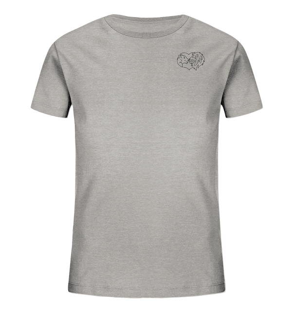 Löwenpaar - Organic T-Shirt Kinder T-Shirts Kinder Tier-Shirts.com Heather Grey 98/104 (3-4)