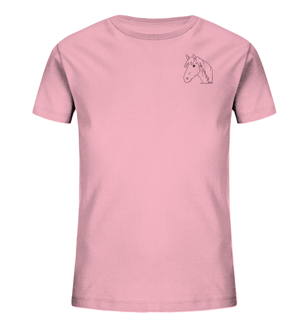 Pferd schwarz - Organic T-Shirt Kinder T-Shirts Kinder Tier-Shirts.com Cotton Pink 98/104 (3-4)