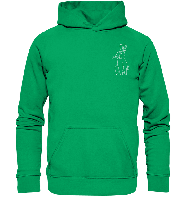 Hase weiß - Premium Hoodie Kinder Hoodie Kinder Tier-Shirts.com Kelly Green 116