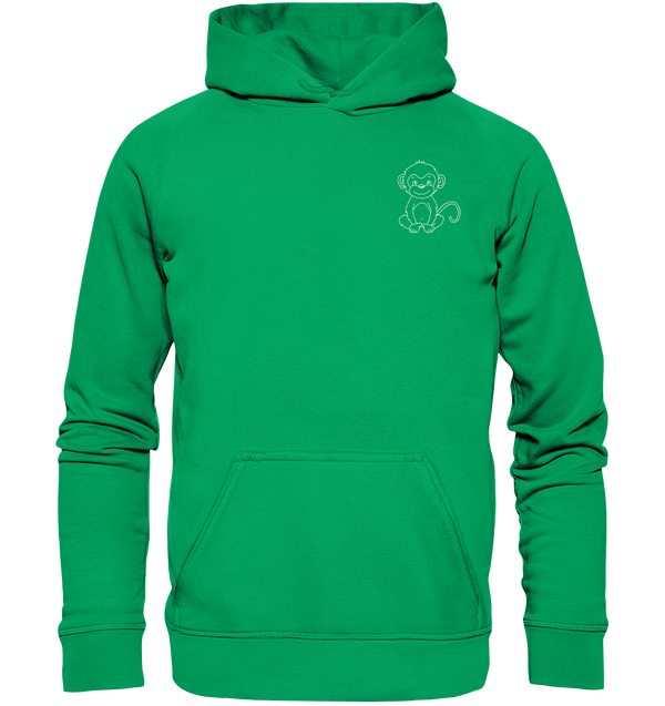 Affenbaby weiß - Premium Hoodie Kinder Hoodie Kinder Tier-Shirts.com Kelly Green 116