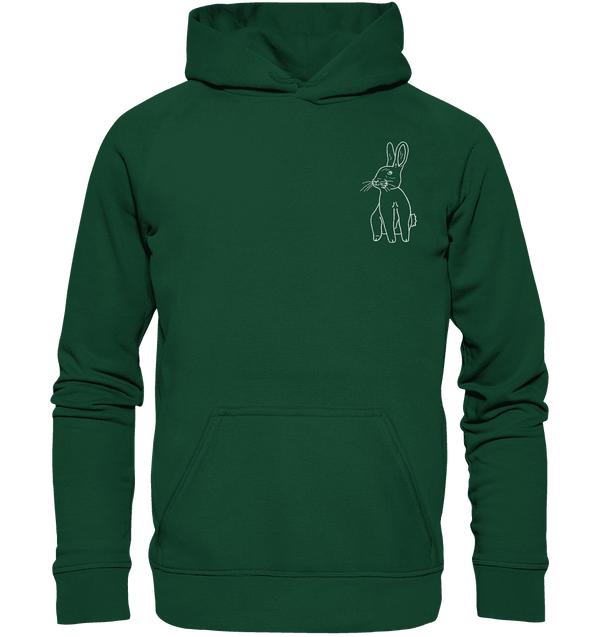 Hase weiß - Premium Hoodie Kinder Hoodie Kinder Tier-Shirts.com Bottlegreen 116