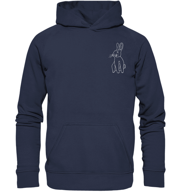 Hase weiß - Premium Hoodie Kinder Hoodie Kinder Tier-Shirts.com Deep Navy 116