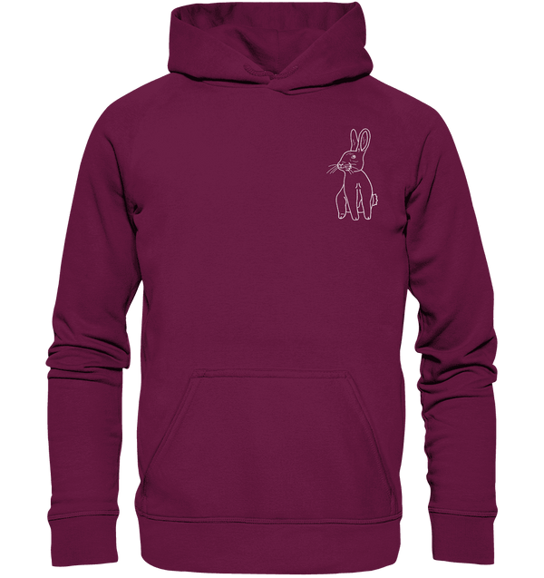 Hase weiß - Premium Hoodie Kinder Hoodie Kinder Tier-Shirts.com Burgund 116