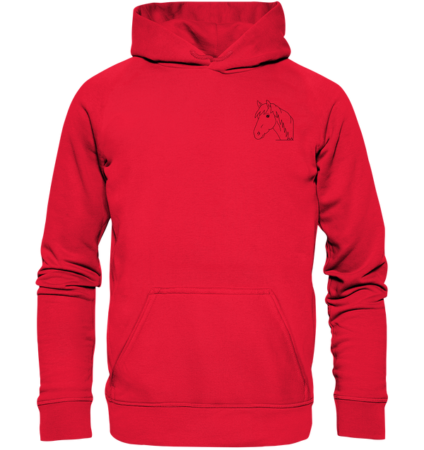 Pferd schwarz - Premium Hoodie Kinder Hoodie Kinder Tier-Shirts.com Rot 116