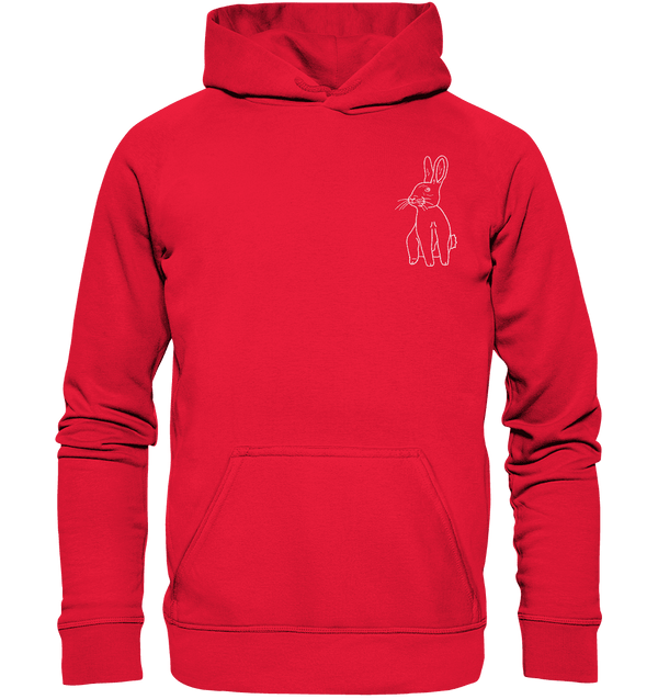 Hase weiß - Premium Hoodie Kinder Hoodie Kinder Tier-Shirts.com Rot 116