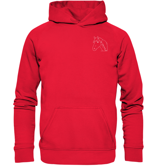 Pferd weiß - Premium Hoodie Kinder Hoodie Kinder Tier-Shirts.com Rot 116