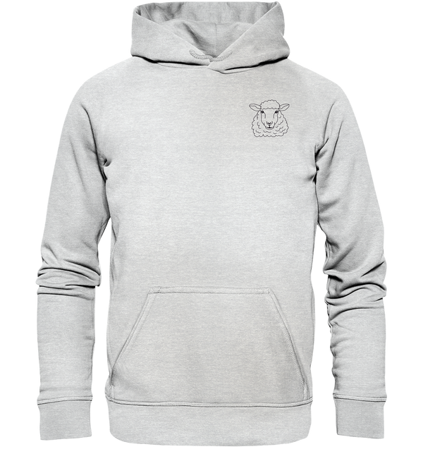 Schaf schwarz -Premium Hoodie Kinder Hoodie Kinder Tier-Shirts.com Heather Grey (meliert) 116