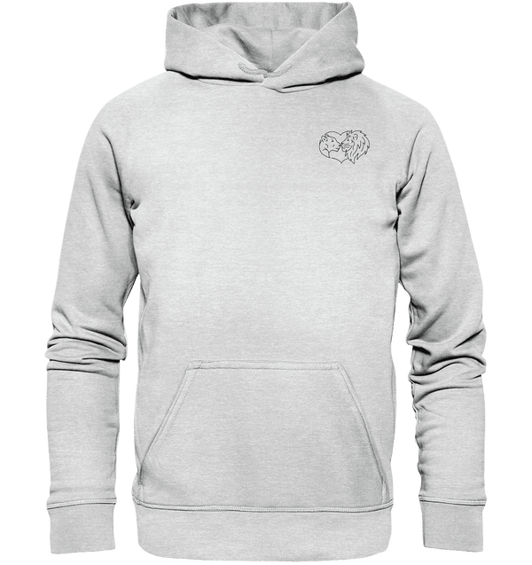 Löwenpaar - Premium Hoodie Kinder Hoodie Kinder Tier-Shirts.com Heather Grey (meliert) 116