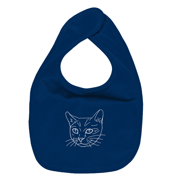 Katze weiß - Organic Lätzchen Kinder Lätzchen Tier-Shirts.com Nautical Navy One Size