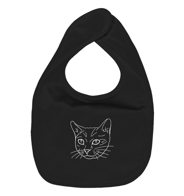 Katze weiß - Organic Lätzchen Kinder Lätzchen Tier-Shirts.com Black One Size