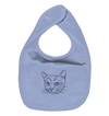 Katze - Organic Lätzchen Kinder Lätzchen Tier-Shirts.com Dusty Blue One Size