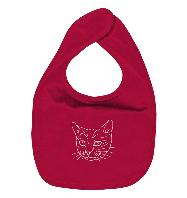 Katze weiß - Organic Lätzchen Kinder Lätzchen Tier-Shirts.com Red One Size