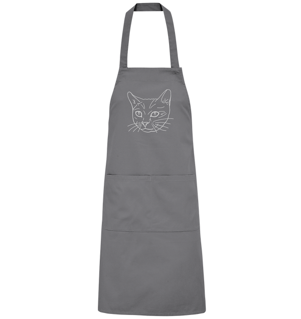 Katze weiß - Organic Grillschürze Grillschürze Tier-Shirts.com Dark Grey (Solid) One Size