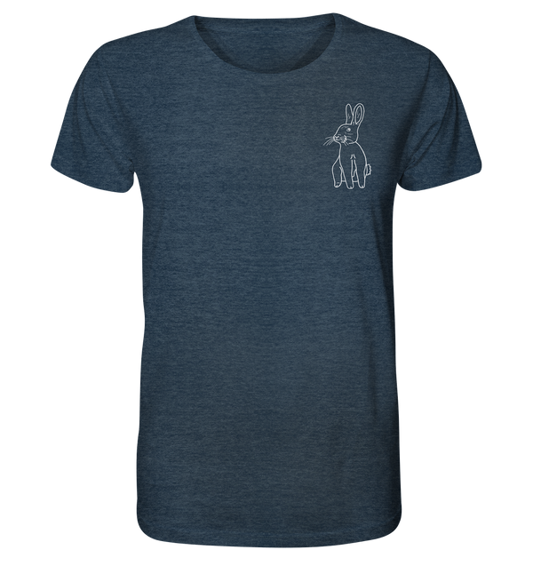 Hase weiß - Organic T-Shirt Unisex Unisex-Shirts Tier-Shirts.com Dark Heather Blue XS