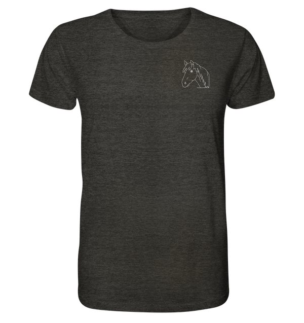 Pferd weiß - Organic T-Shirt Unisex Unisex-Shirts Tier-Shirts.com Dark Heather Grey XS