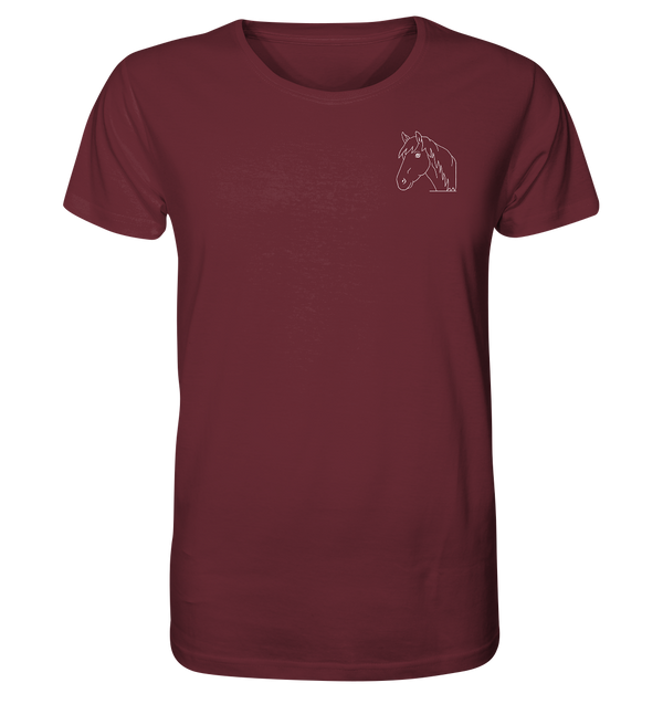 Pferd weiß - Organic T-Shirt Unisex Unisex-Shirts Tier-Shirts.com Burgundy XS