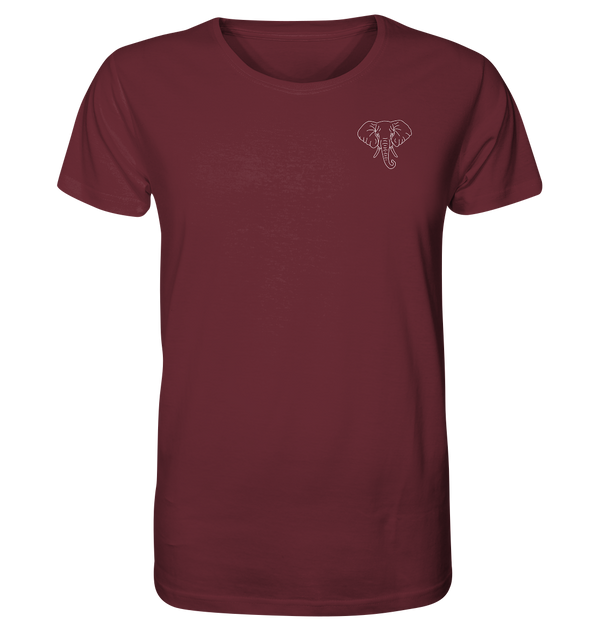 Elefant weiß - Organic T-Shirt Unisex Unisex-Shirts Tier-Shirts.com Burgundy XS