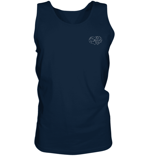 Löwenpaar weiß - Tank-Top Unisex Tank-Tops Tier-Shirts.com Navy S