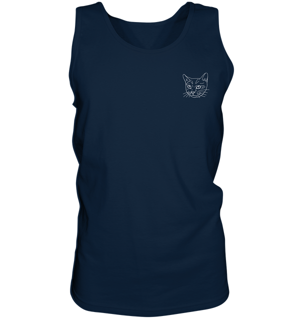 Katze weiß - Tank-Top Unisex Tank-Tops Tier-Shirts.com Navy S