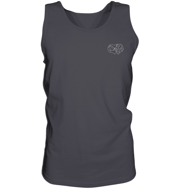 Löwenpaar weiß - Tank-Top Unisex Tank-Tops Tier-Shirts.com Charcoal S